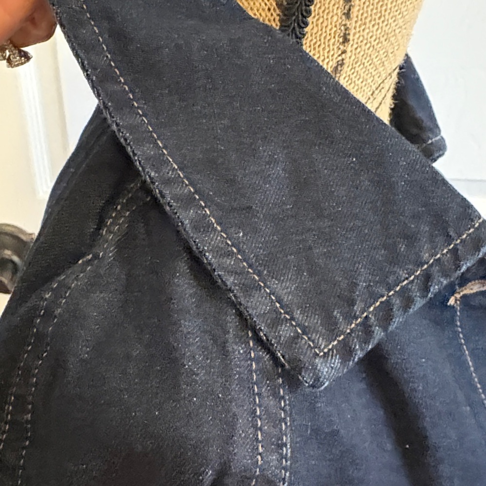 Long Dark Denim trench Coat - Picture 6 of 10
